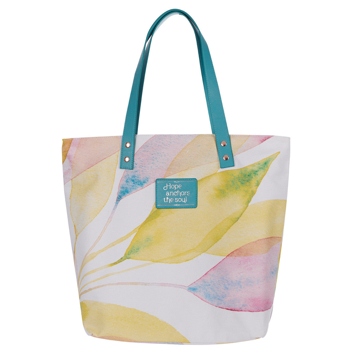 Hope Anchors The Soul Citrus Leaves Tote Bag - The Christian Gift Company