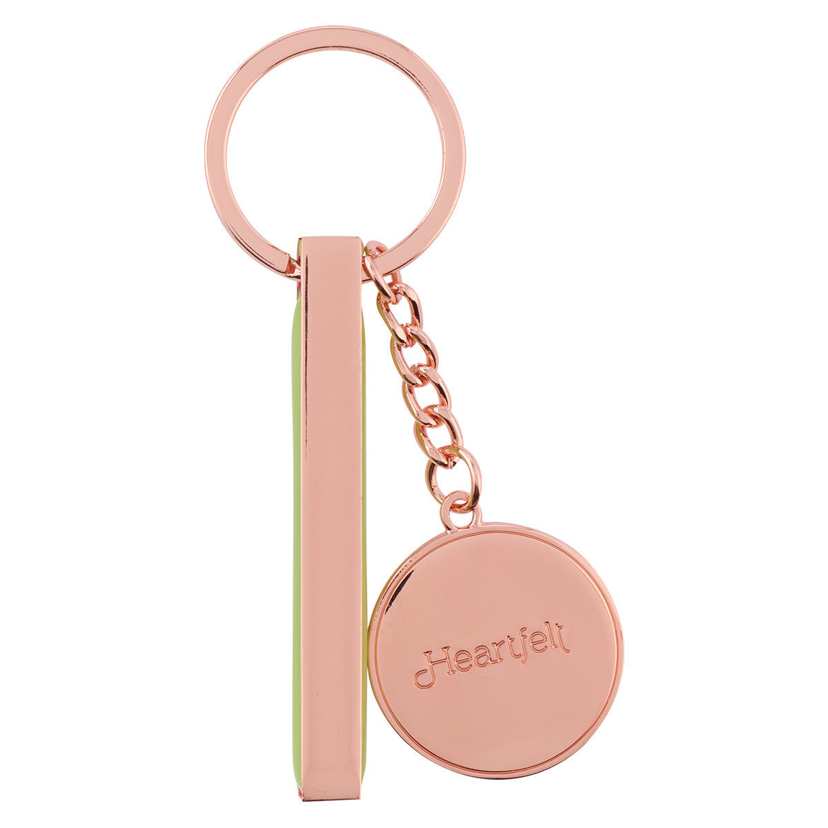 Life Is Beautiful Citrus Leaves Rose Gold Key Ring - The Christian Gift Company