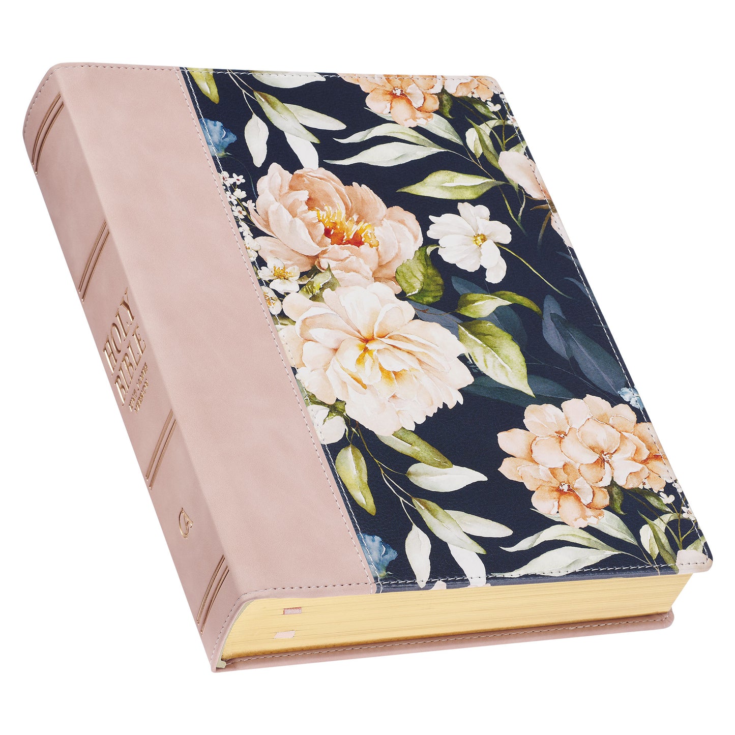 Dusty Peach Faux Leather Hardcover Large Print King James Version Note-taking Bible - The Christian Gift Company