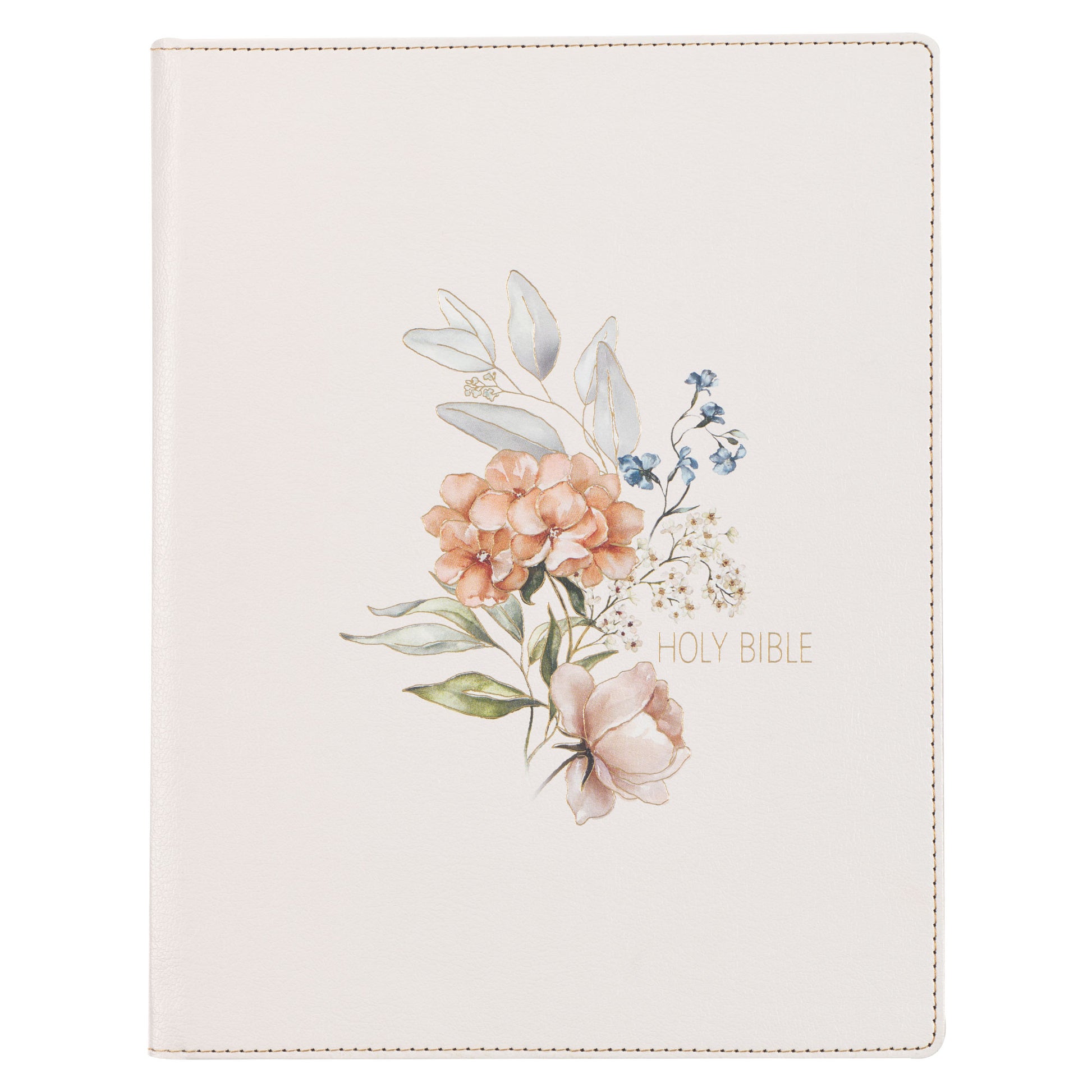Blush Bouquet Faux Leather Hardcover Large Print King James Version Note-taking Bible - The Christian Gift Company