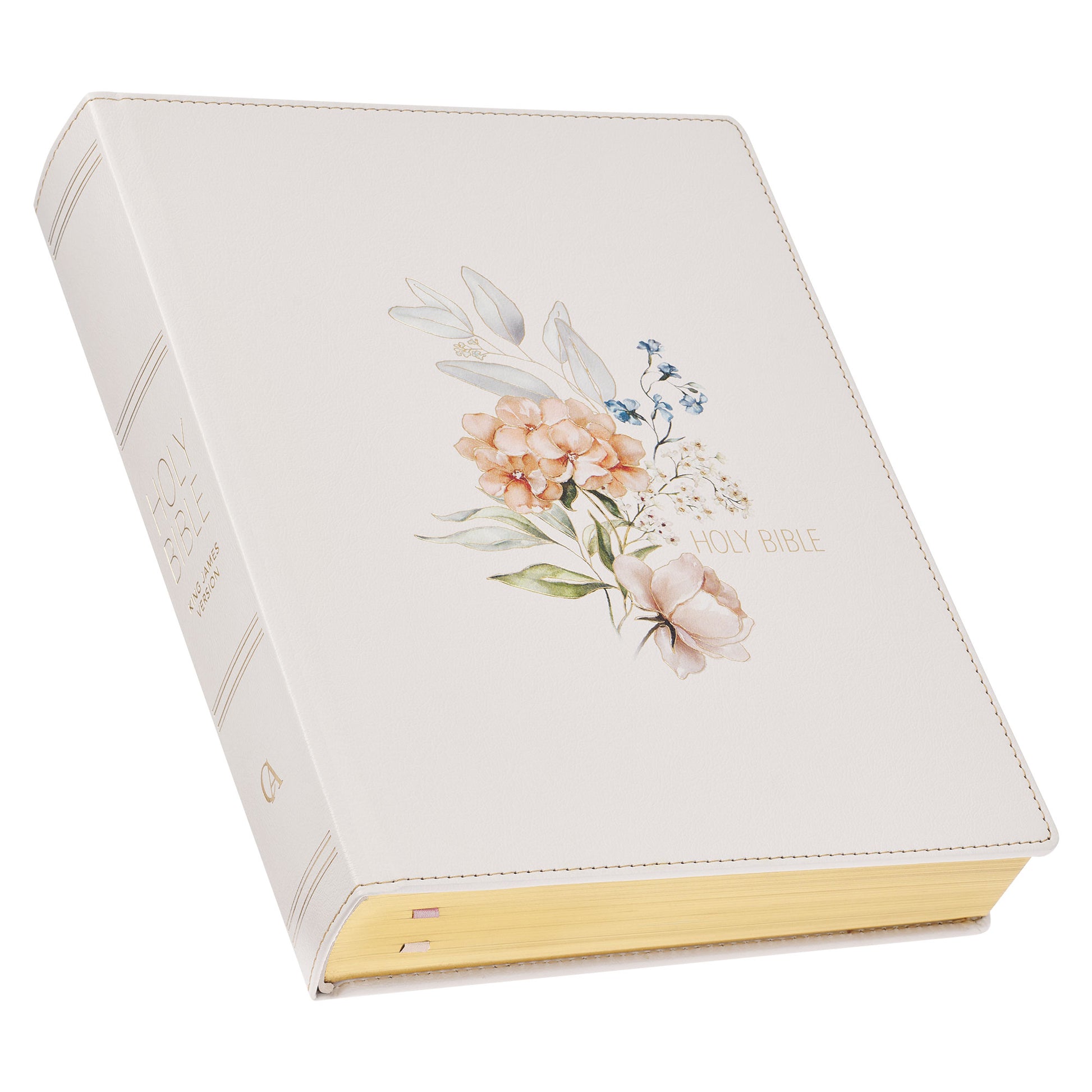 Blush Bouquet Faux Leather Hardcover Large Print King James Version Note-taking Bible - The Christian Gift Company