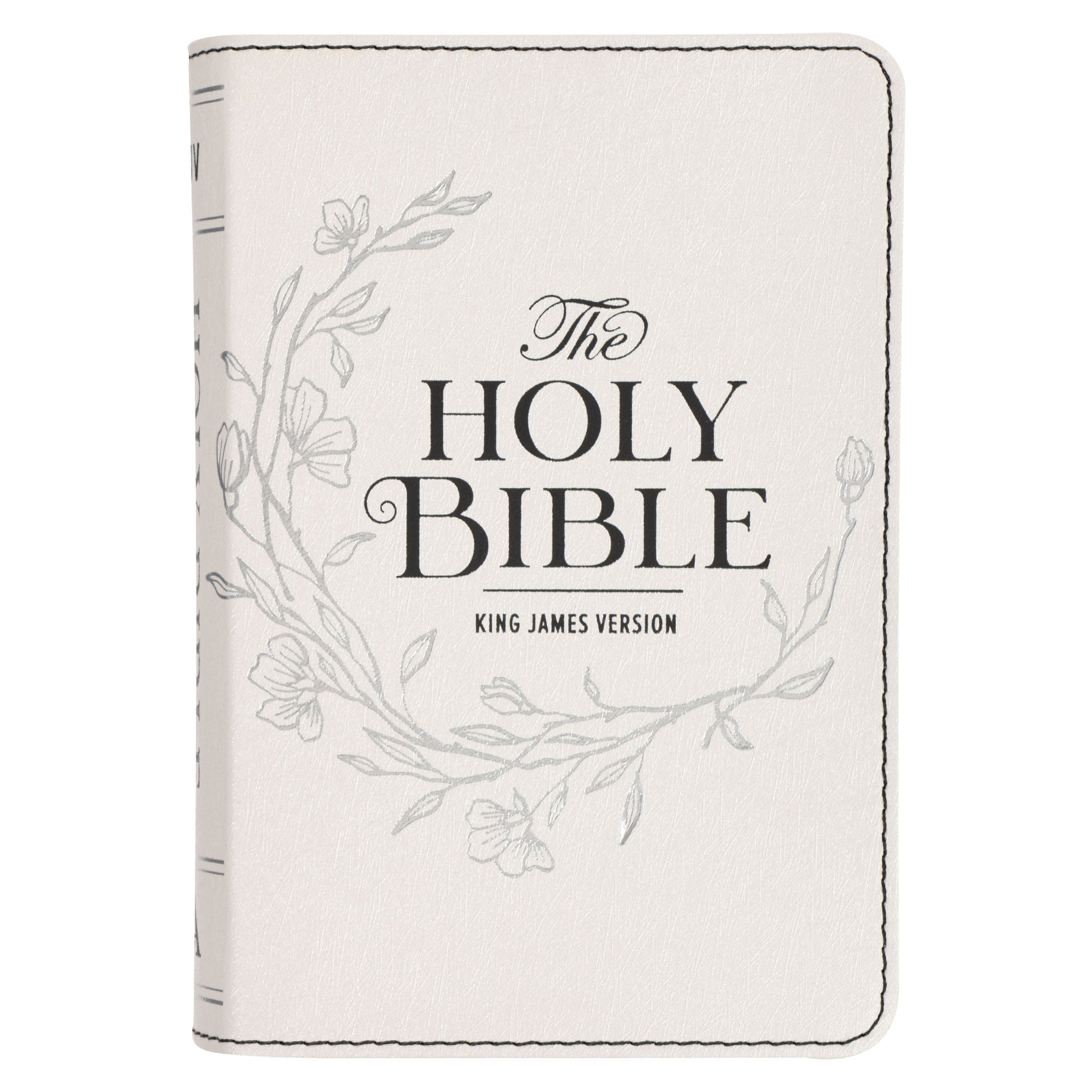 Pearlised White Large Print Compact King James Version Bible - The Christian Gift Company