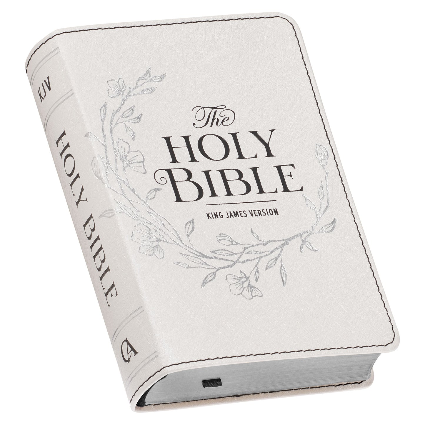 Pearlised White Large Print Compact King James Version Bible - The Christian Gift Company