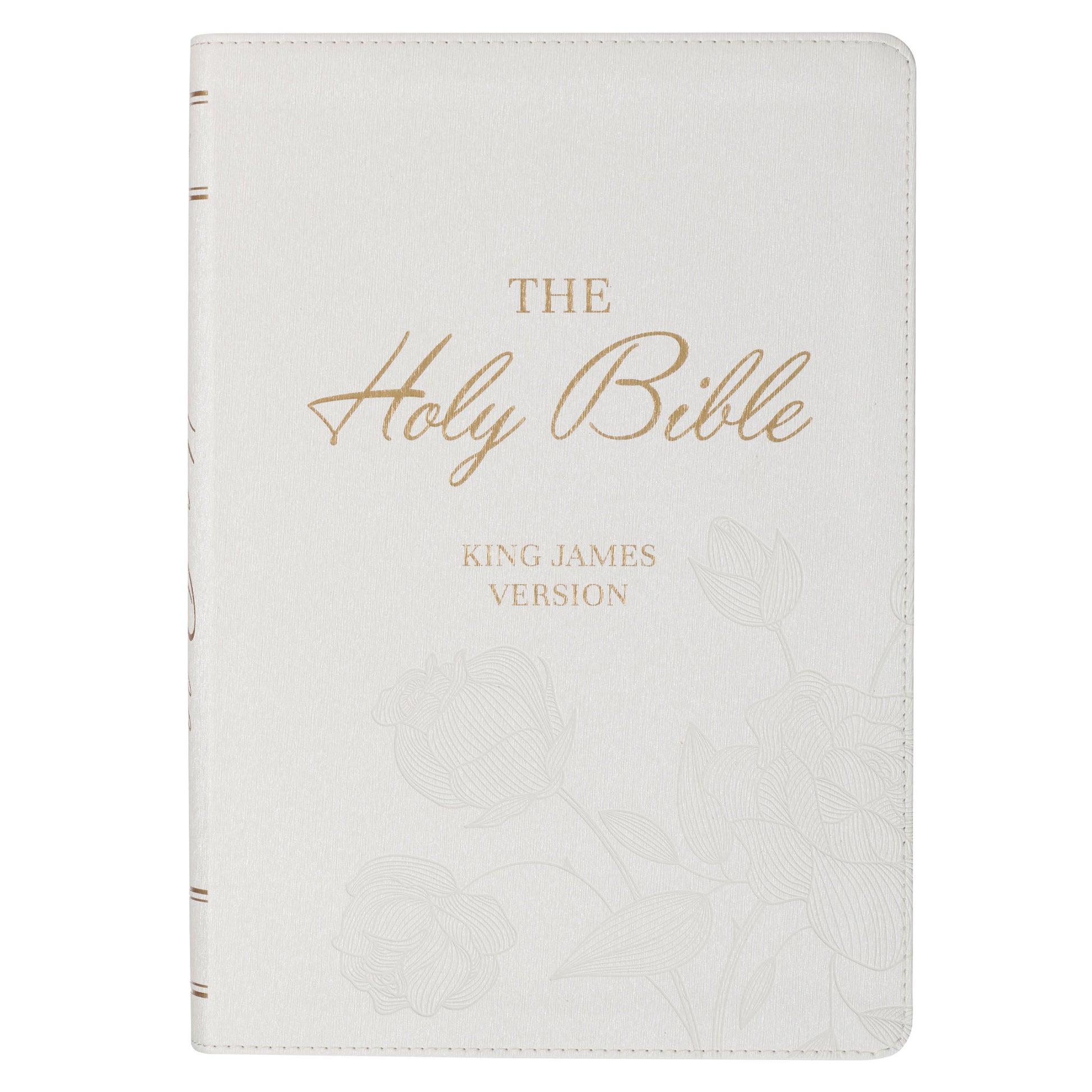 White Faux Leather Super Giant Print King James Version Bible with Thumb Index - The Christian Gift Company