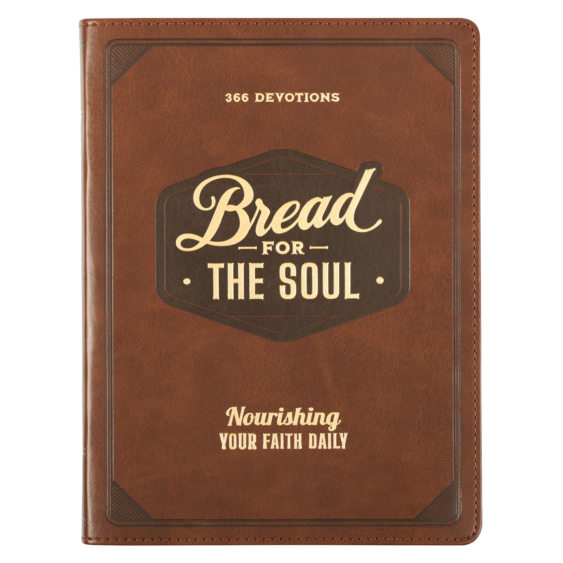 Bread for the Soul Brown Faux Leather Devotional - The Christian Gift Company