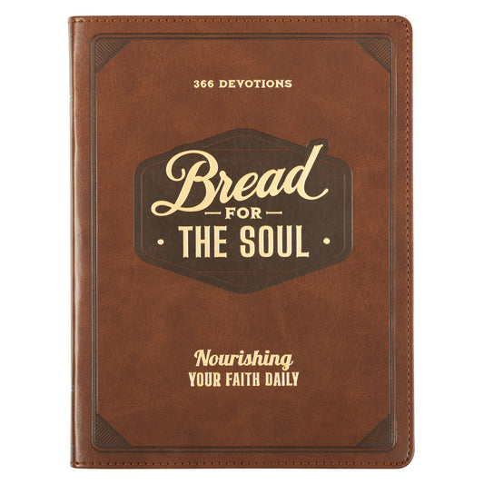 Bread for the Soul Brown Faux Leather Devotional - The Christian Gift Company