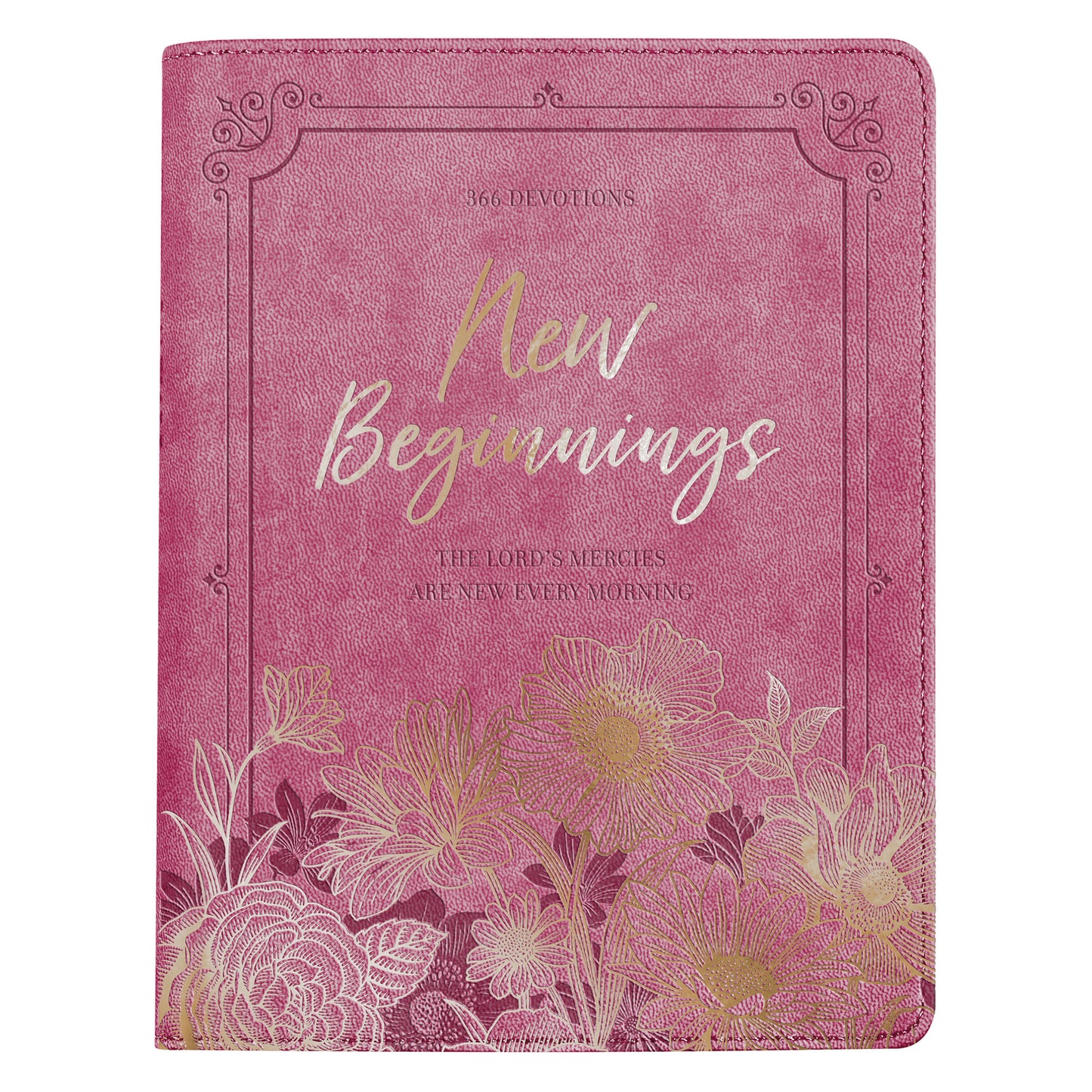 New Beginnings Pink Floral Faux Leather Devotional - The Christian Gift Company