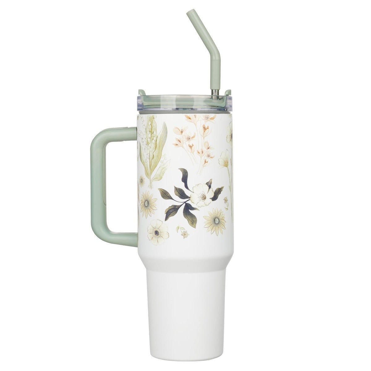 Be Still Teal Meadow 40oz Tumbler with Reusable Straw - Psalm 46:10 - The Christian Gift Company