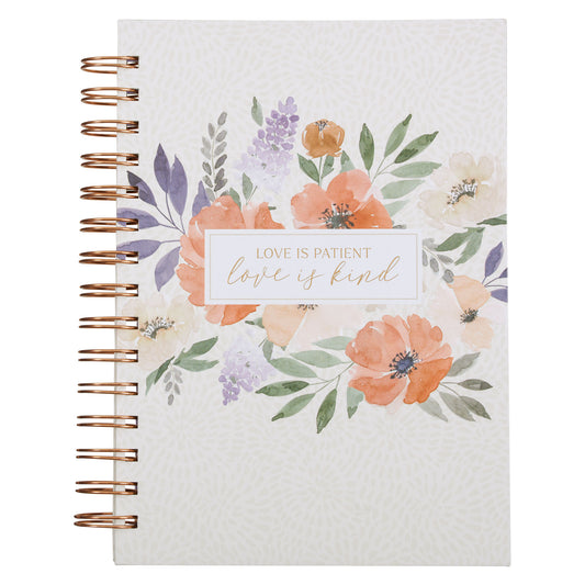 Love is Kind Coral Poppy Spiral Journal - The Christian Gift Company