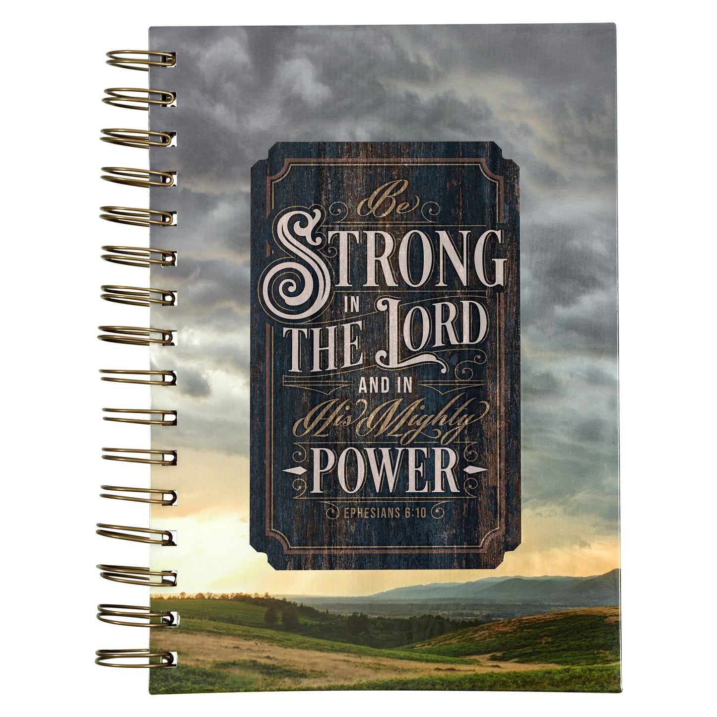 Strong in the Lord New Dawn Large Spiral Journal - Ephesians 6:10 - The Christian Gift Company