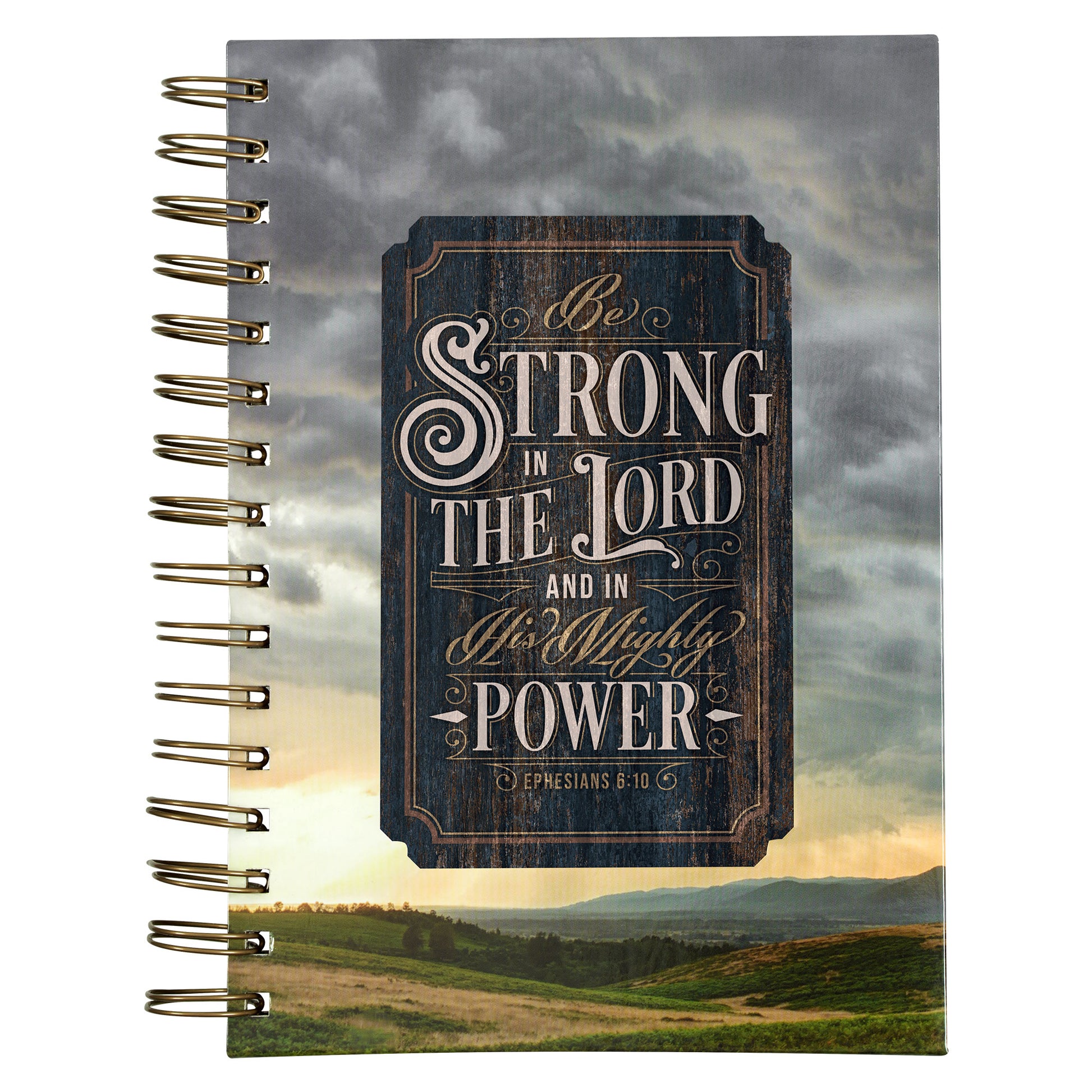 Strong in the Lord New Dawn Large Spiral Journal - Ephesians 6:10 - The Christian Gift Company