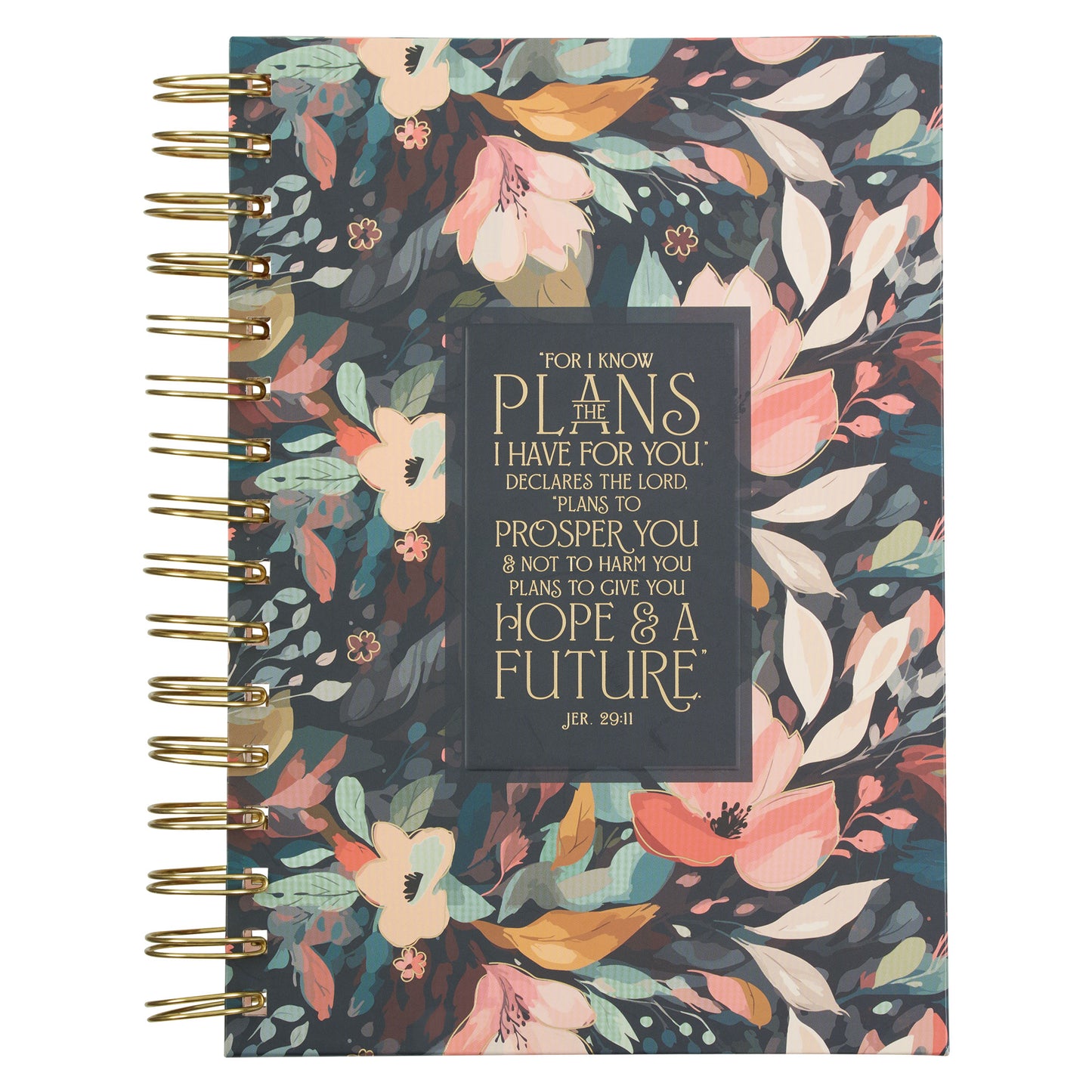 Hope and a Future Midnight Botanical Large Wirebound Journal - The Christian Gift Company
