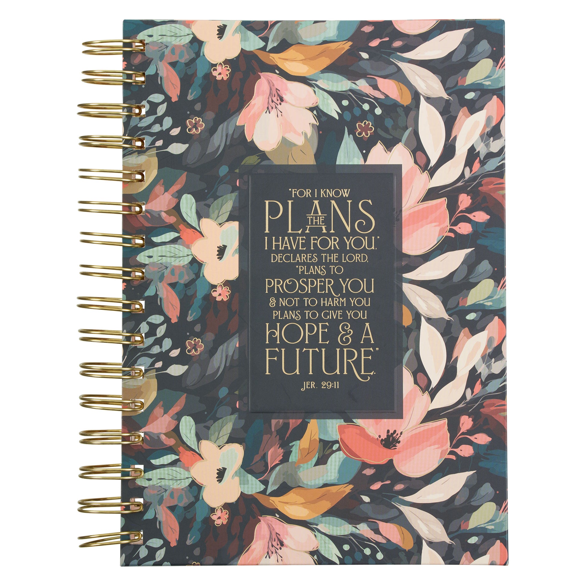 Hope and a Future Midnight Botanical Large Wirebound Journal - The Christian Gift Company