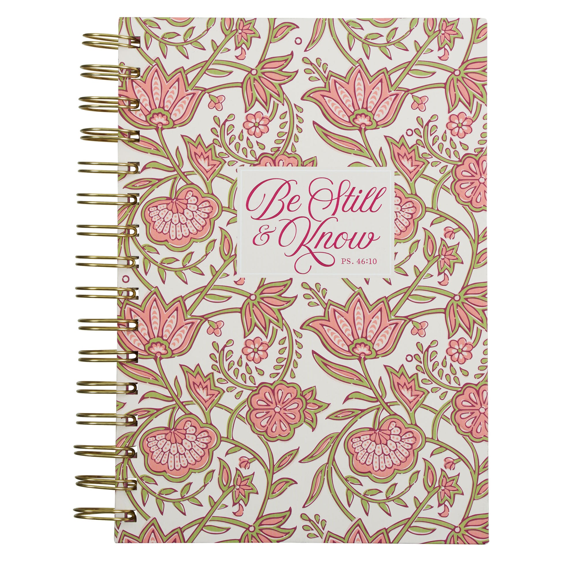 Be Still and Know Pink Spring Wirebound Journal - Psalm 46:10 - The Christian Gift Company