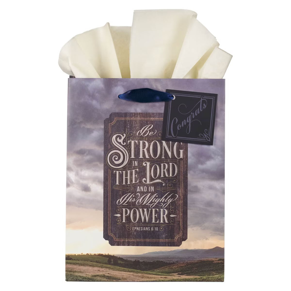 Strong in the Lord New Dawn Medium Gift Bag - Ephesians 6:10 - The Christian Gift Company