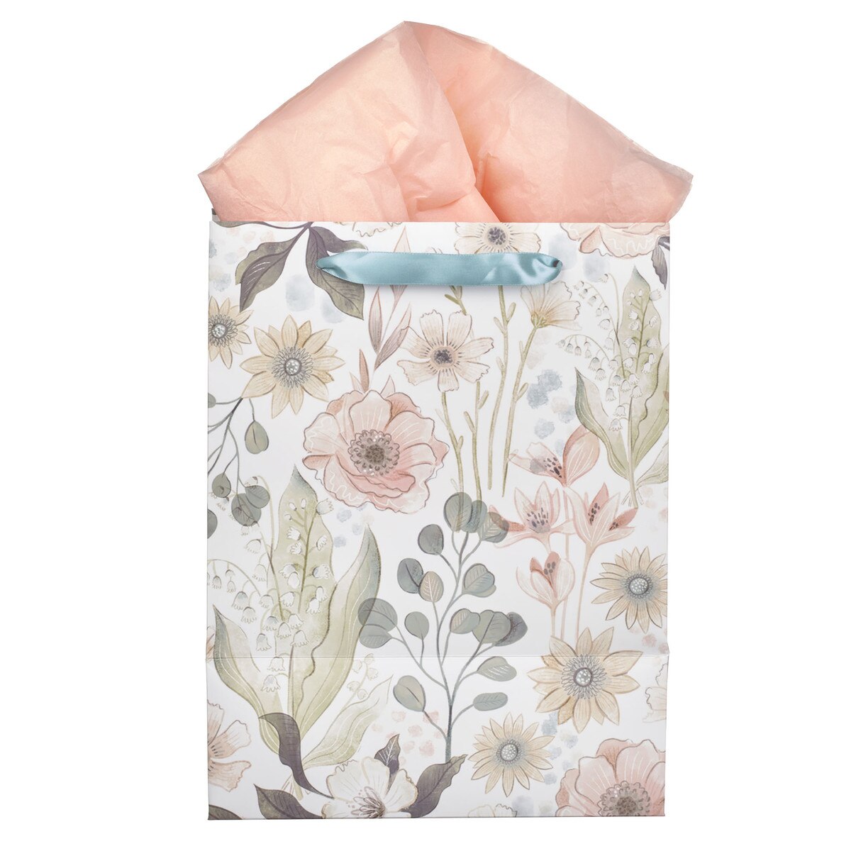 Be Still and Know Peach Meadow Large Portrait Gift Bag - Psalm 46:10 - The Christian Gift Company