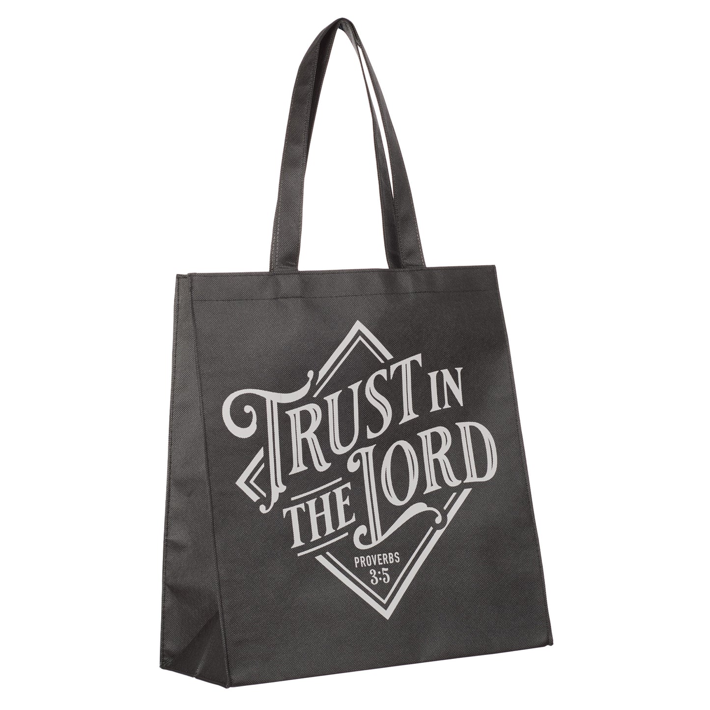 Trust in the Lord Black Diamond Reusable Shopping Tote Bag - Proverbs 3:5 - The Christian Gift Company