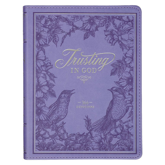 Trusting in God Lavender Faux Leather Devotional - The Christian Gift Company