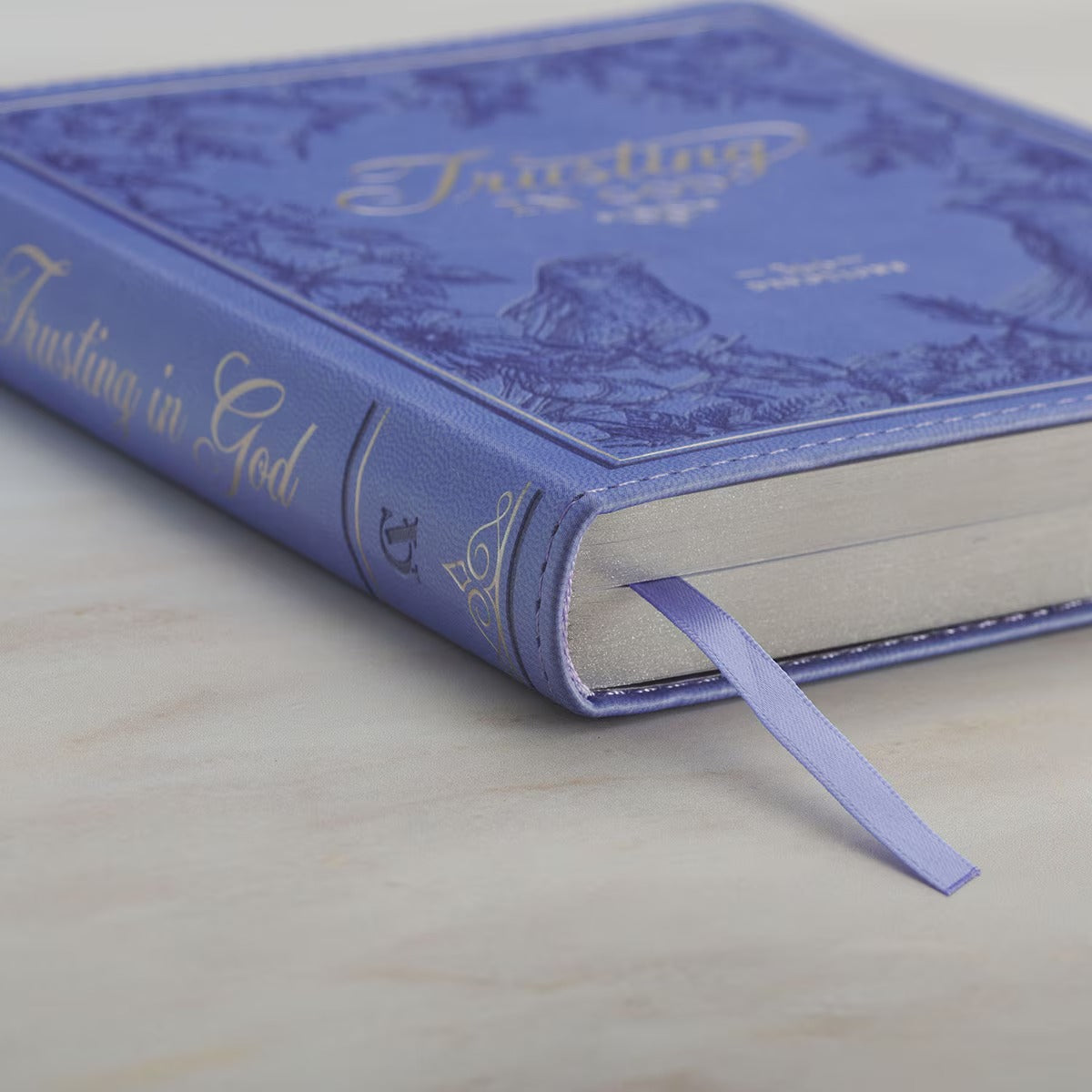 Trusting in God Lavender Faux Leather Devotional - The Christian Gift Company