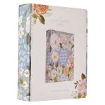 Blue Floral Hardcover Faux Leather King James Version Note-taking Bible - Colossians 3:2 - The Christian Gift Company