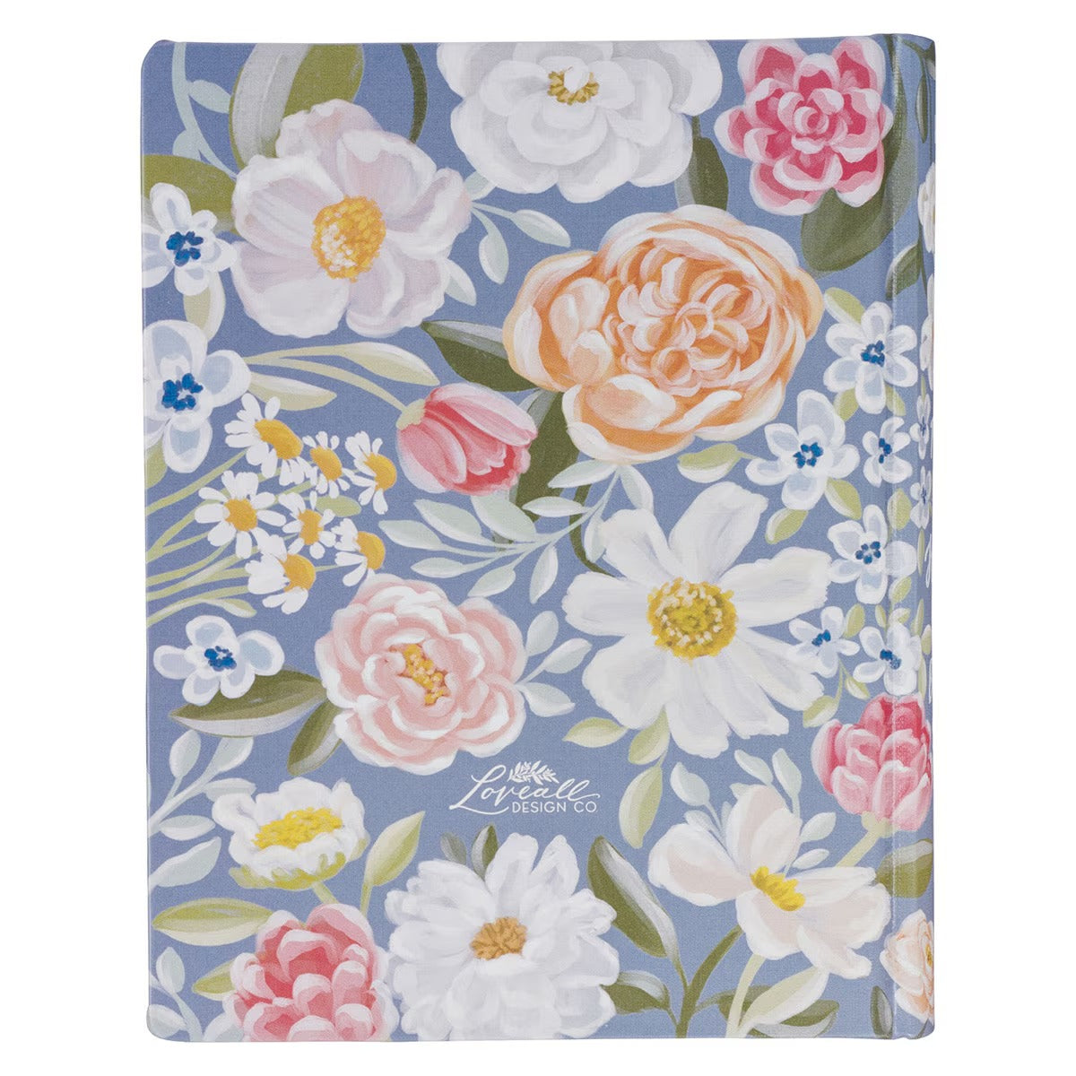 Blue Floral Hardcover Faux Leather King James Version Note-taking Bible - Colossians 3:2
