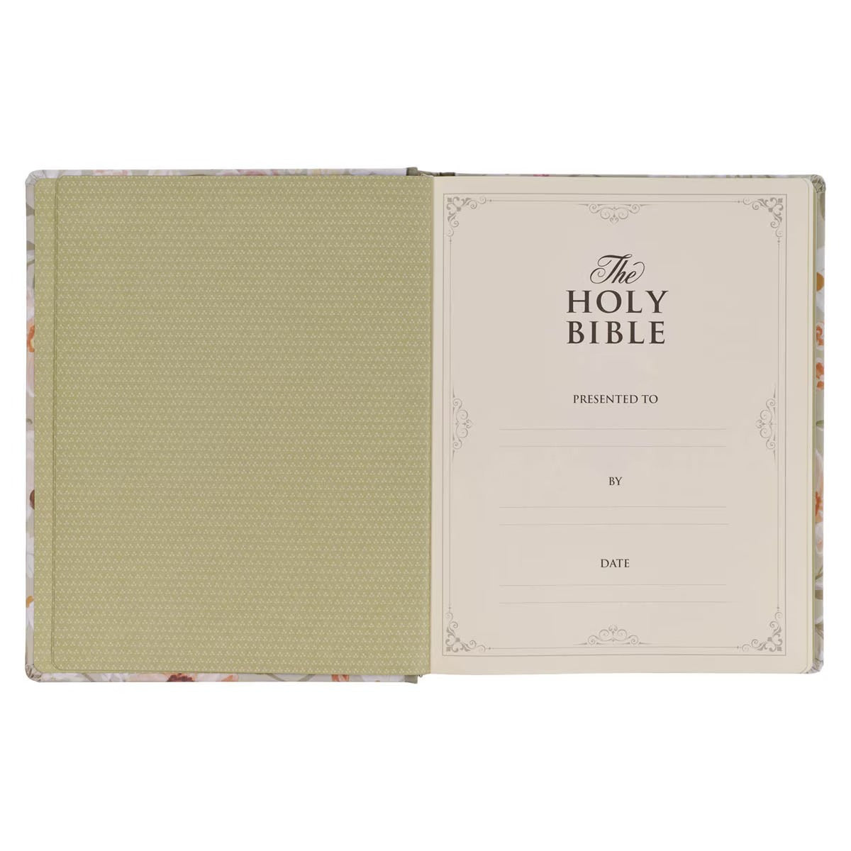 Sage Green Hardcover Large Print King James Version Note-taking Bible - Luke 22:42 - The Christian Gift Company