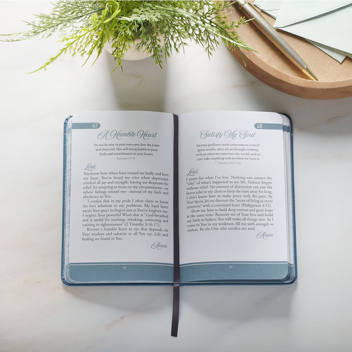 101 Prayers to Cope with Depression Blue Faux Leather Prayer Book - The Christian Gift Company