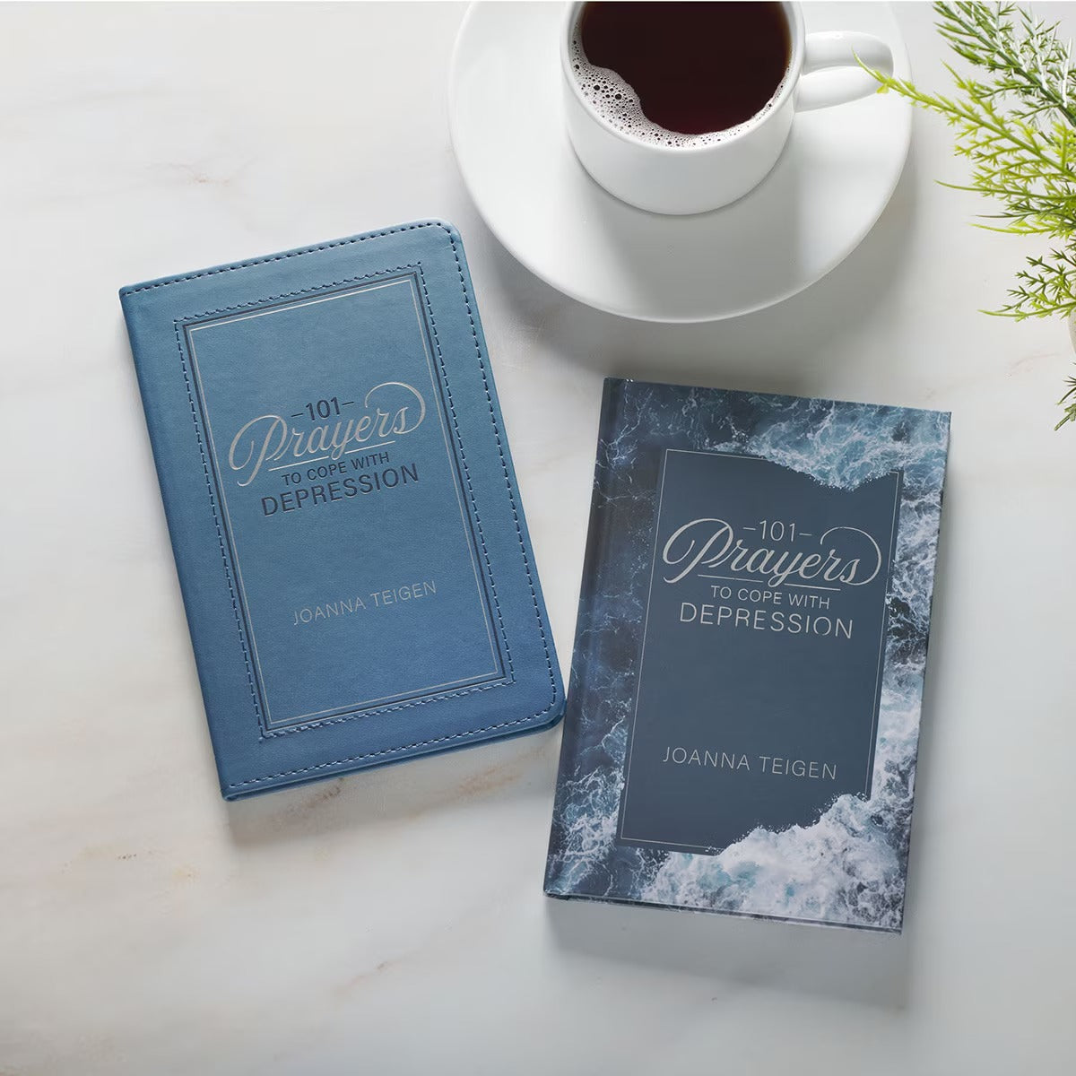 101 Prayers to Cope with Depression Blue Faux Leather Prayer Book - The Christian Gift Company