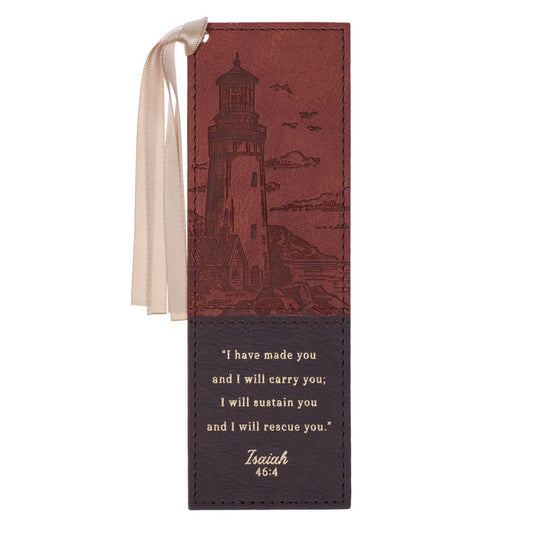 I Have Made You Two-Tone Brown Bookmark - Isaiah 46:4 - The Christian Gift Company