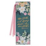Be Still and Know Teal Floral Faux Leather Bookmark - Psalm 46:10 - The Christian Gift Company