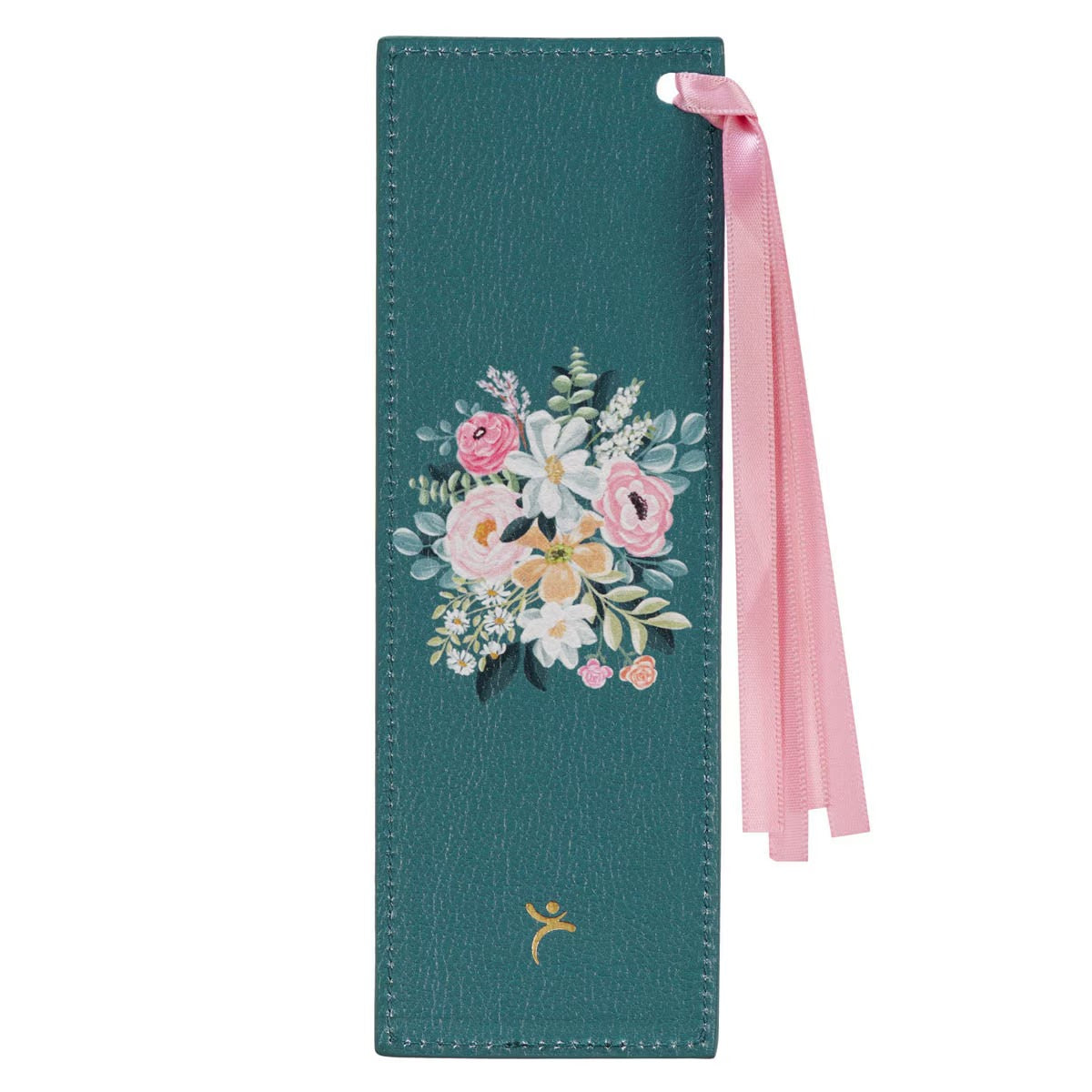 Be Still and Know Teal Floral Faux Leather Bookmark - Psalm 46:10 - The Christian Gift Company