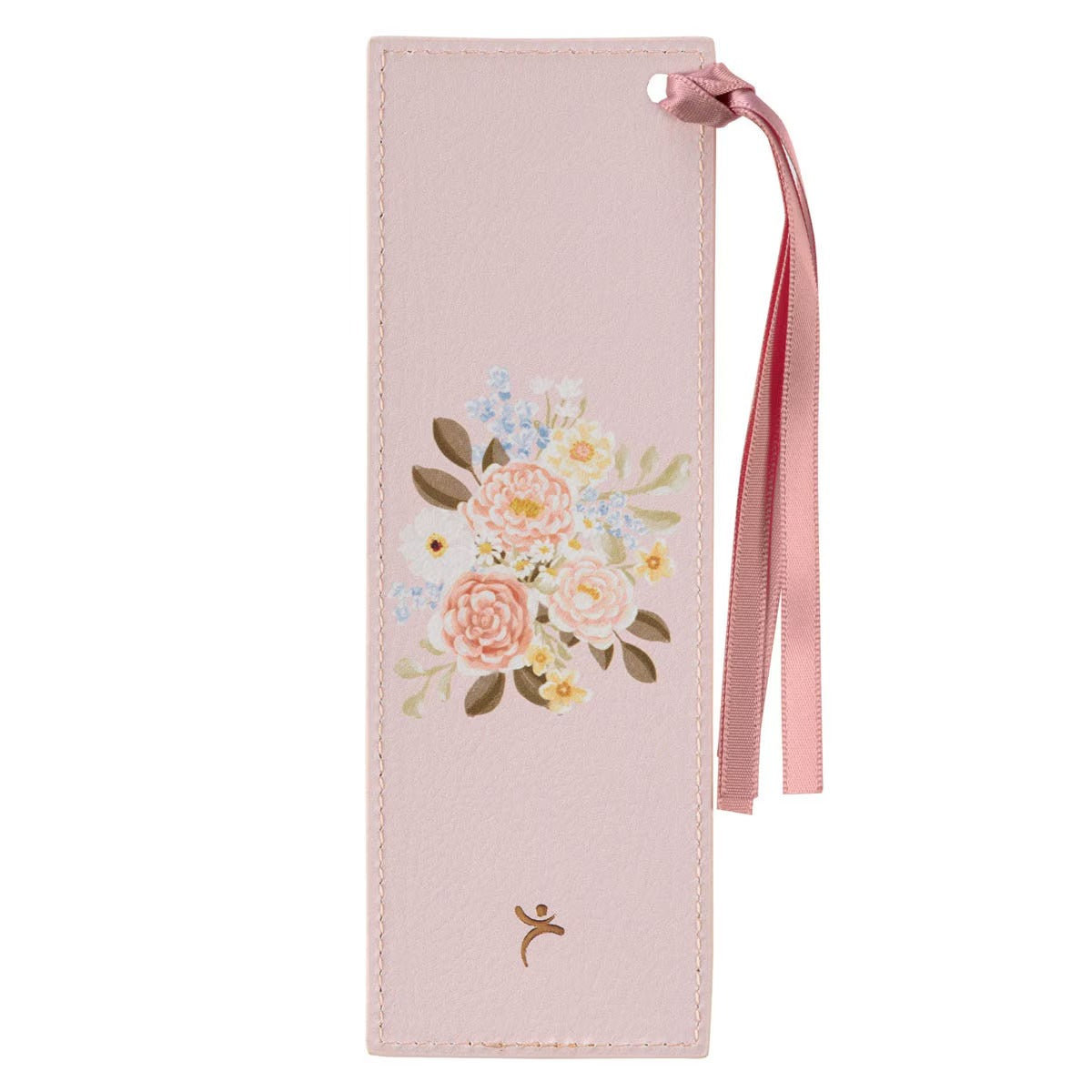 Strength and Dignity Dahlia Pink Faux Leather Bookmark - Proverbs 31:25 - The Christian Gift Company