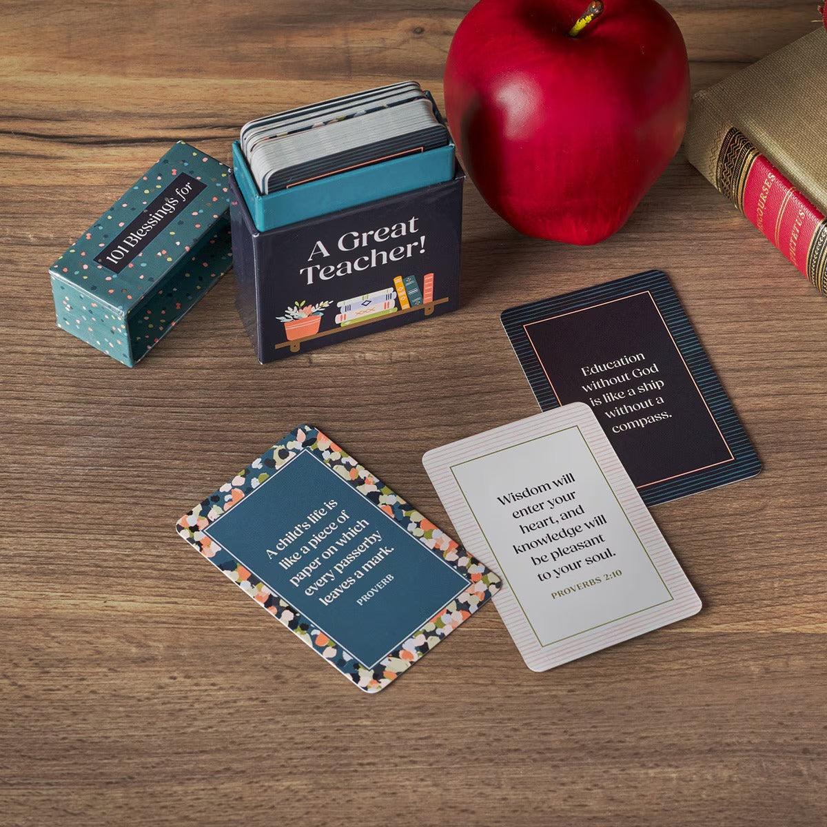 101 Blessings For A Great Teacher Teal Confetti Box of Blessings