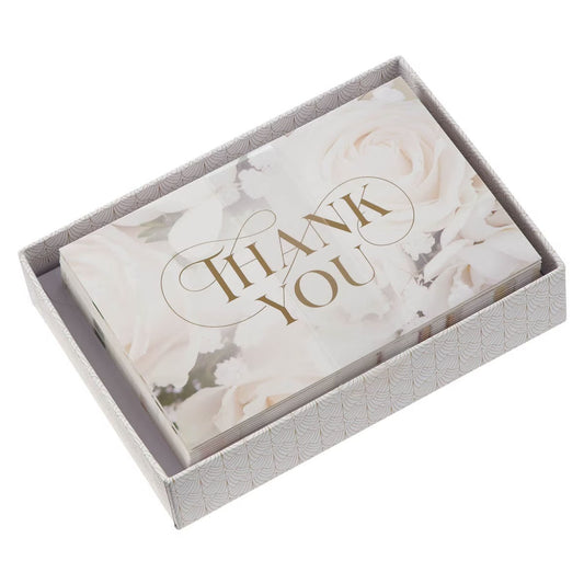 Ivory Rose Wedding Thank You Note Card Set - The Christian Gift Company
