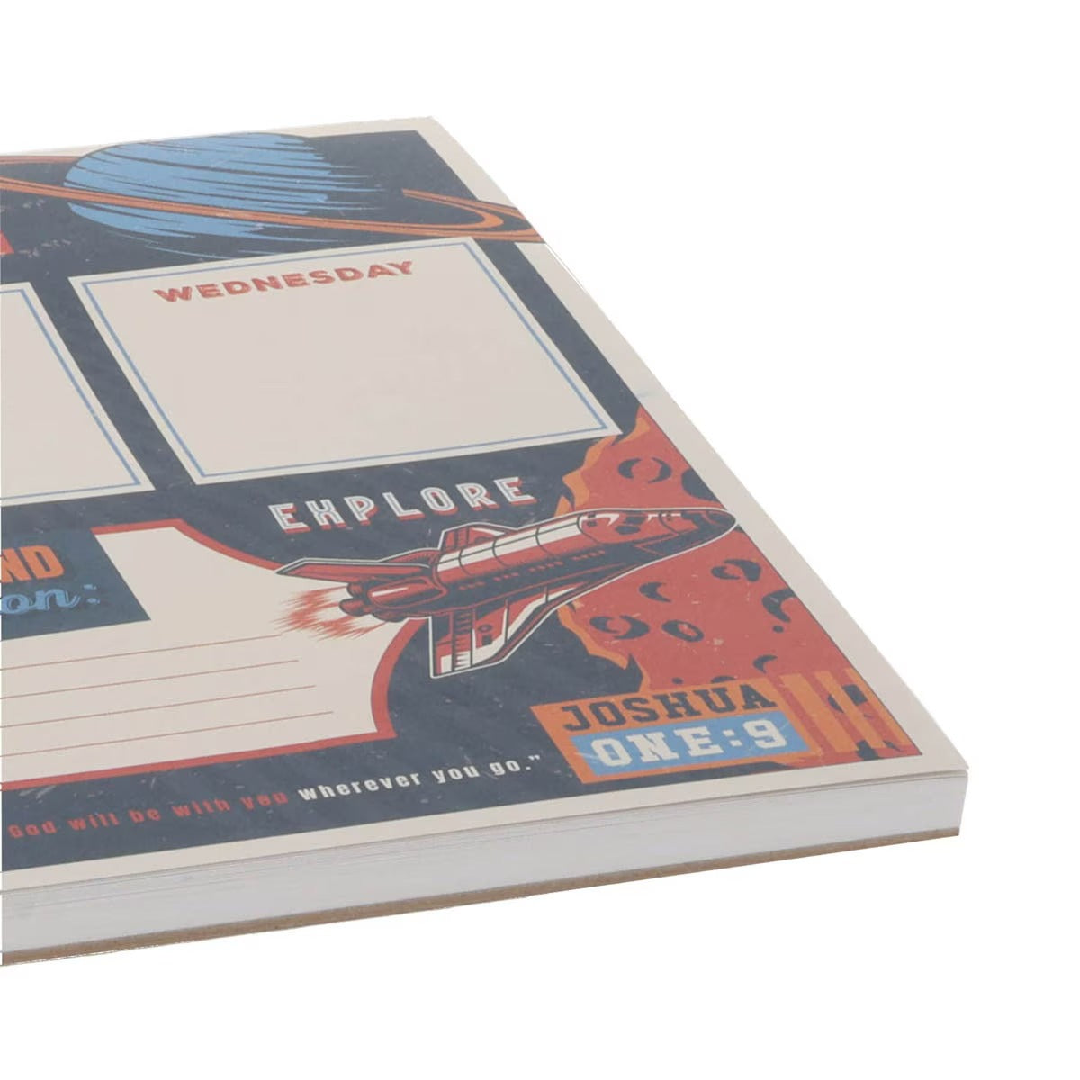 Strong and Courageous Undated Planner Pad for Boys - Joshua 1:9 - The Christian Gift Company