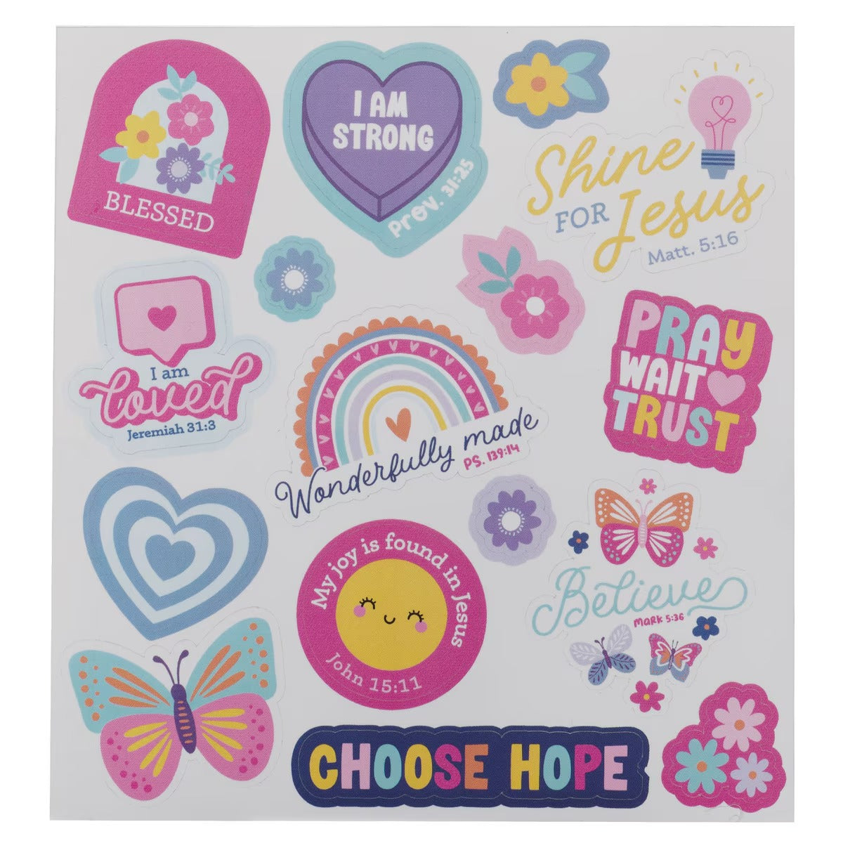 Wonderfully Made Stainless Steel Water Bottle with Stickers - Psalm 139:14 - The Christian Gift Company