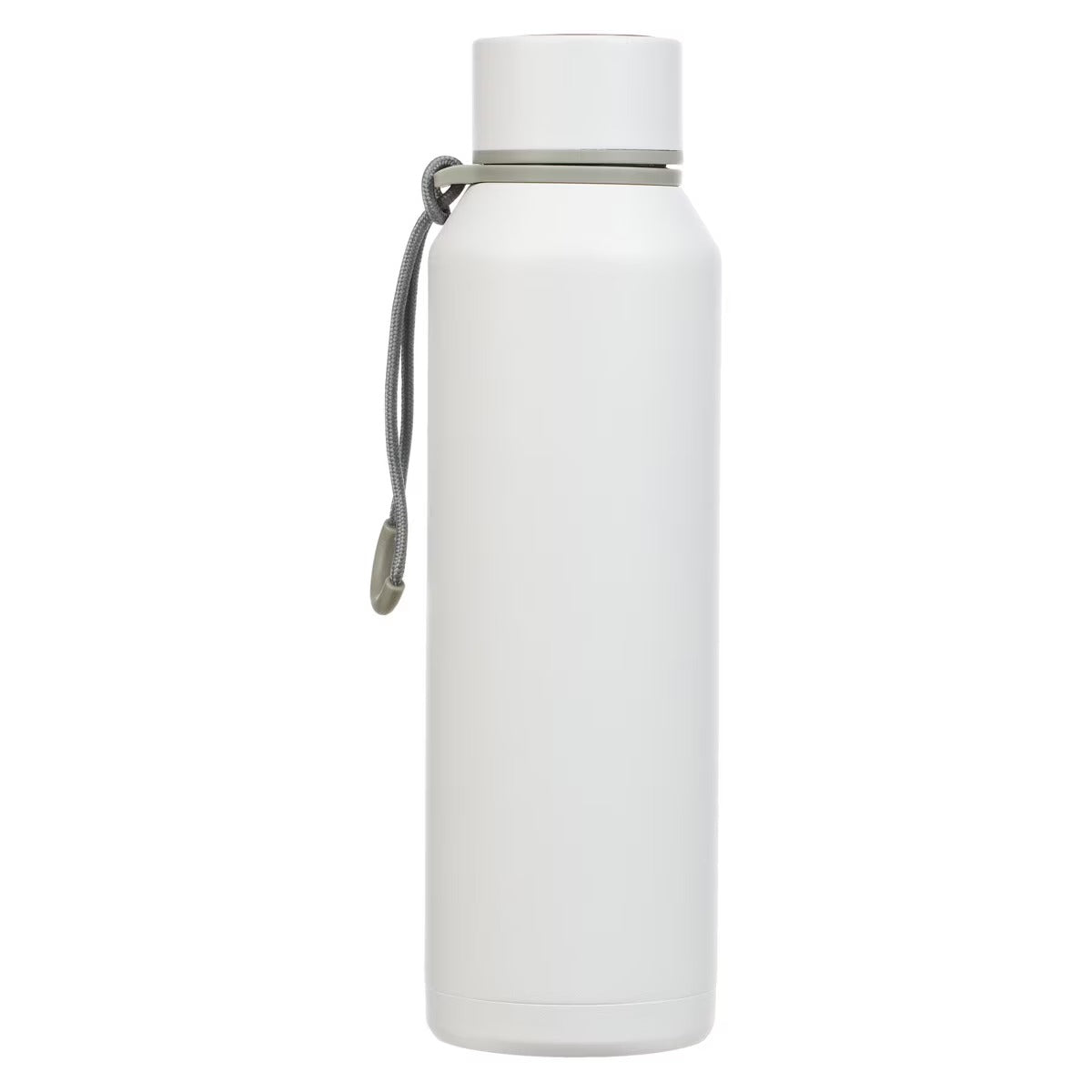 Strong and Courageous White Stainless Steel Water Bottle - Joshua 1:9 - The Christian Gift Company