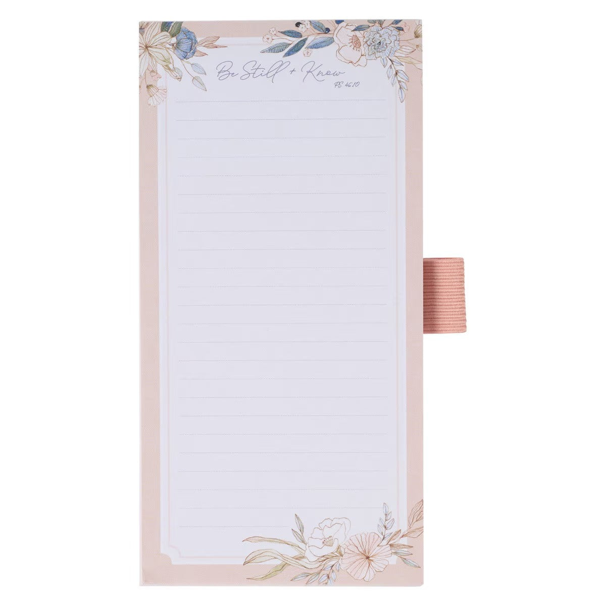 Be Still Peaceful Peach Blossoms Magnetic Notepad and Pen Gift Set - Psalm 46:10