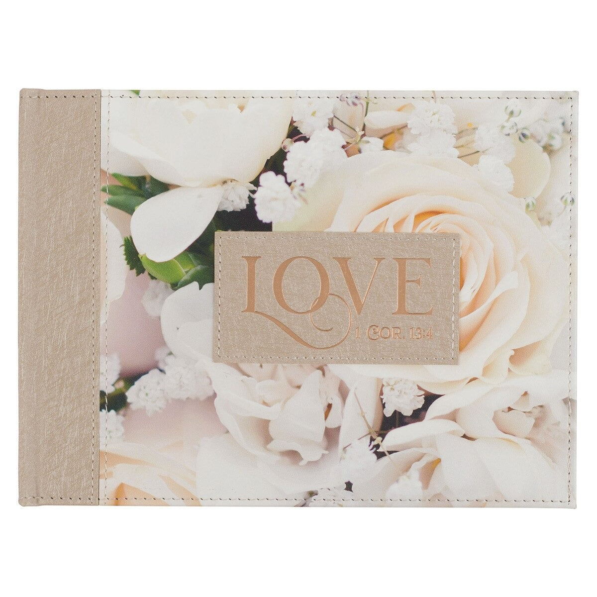 Love Ivory Faux Leather Medium Guest Book - The Christian Gift Company