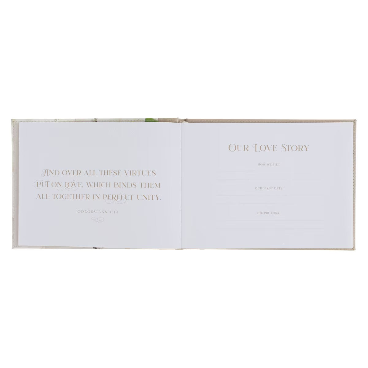 Love Ivory Faux Leather Medium Guest Book - The Christian Gift Company