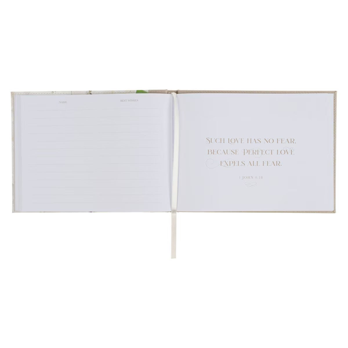 Love Ivory Faux Leather Medium Guest Book - The Christian Gift Company