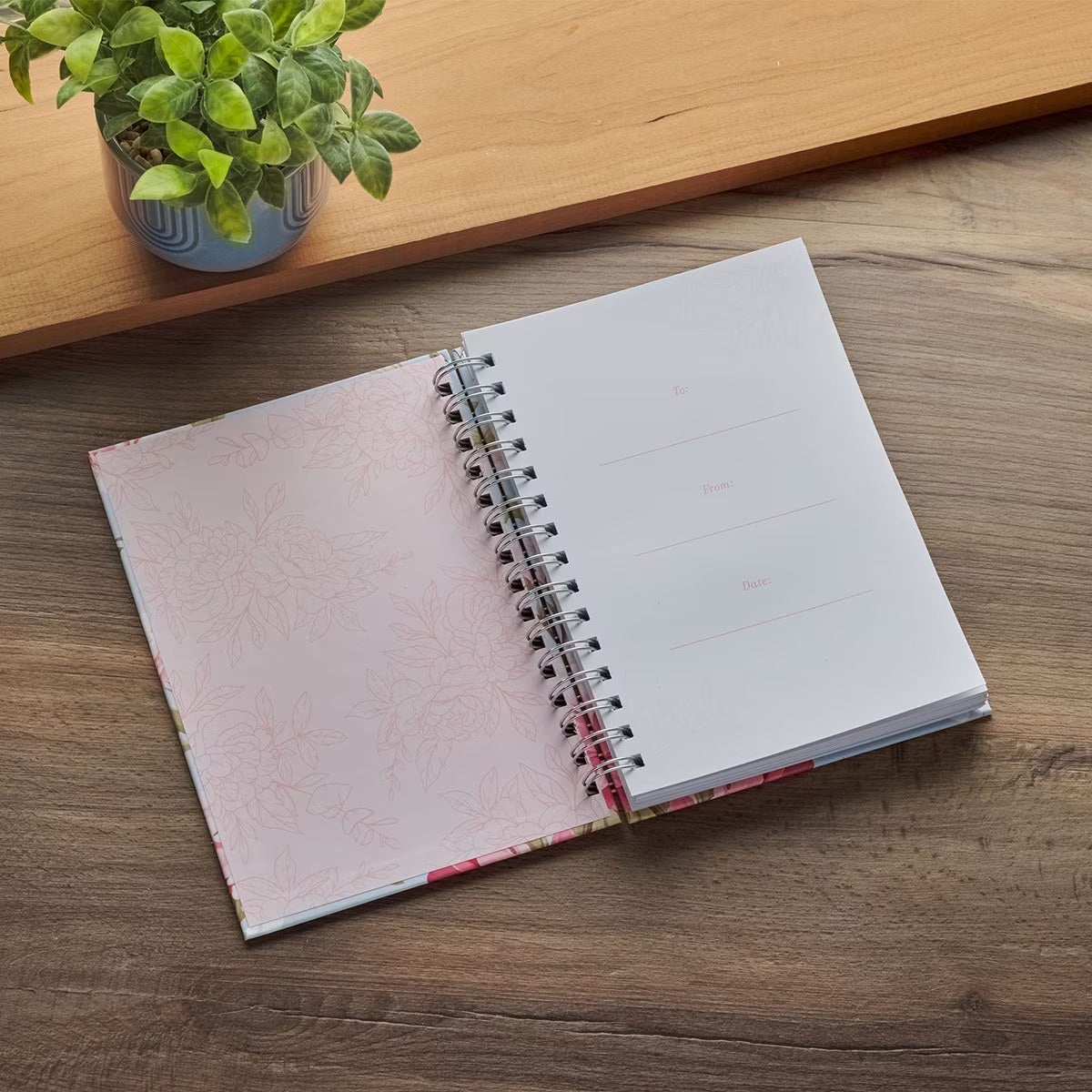 Noble Things Pink Peony Spiral Journal - Proverbs 31:29 - The Christian Gift Company