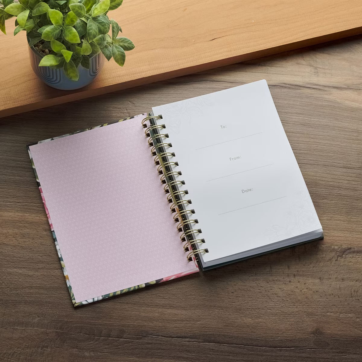 Love the Lord Teal Floral Spiral Journal - Matthew 22:37 - The Christian Gift Company