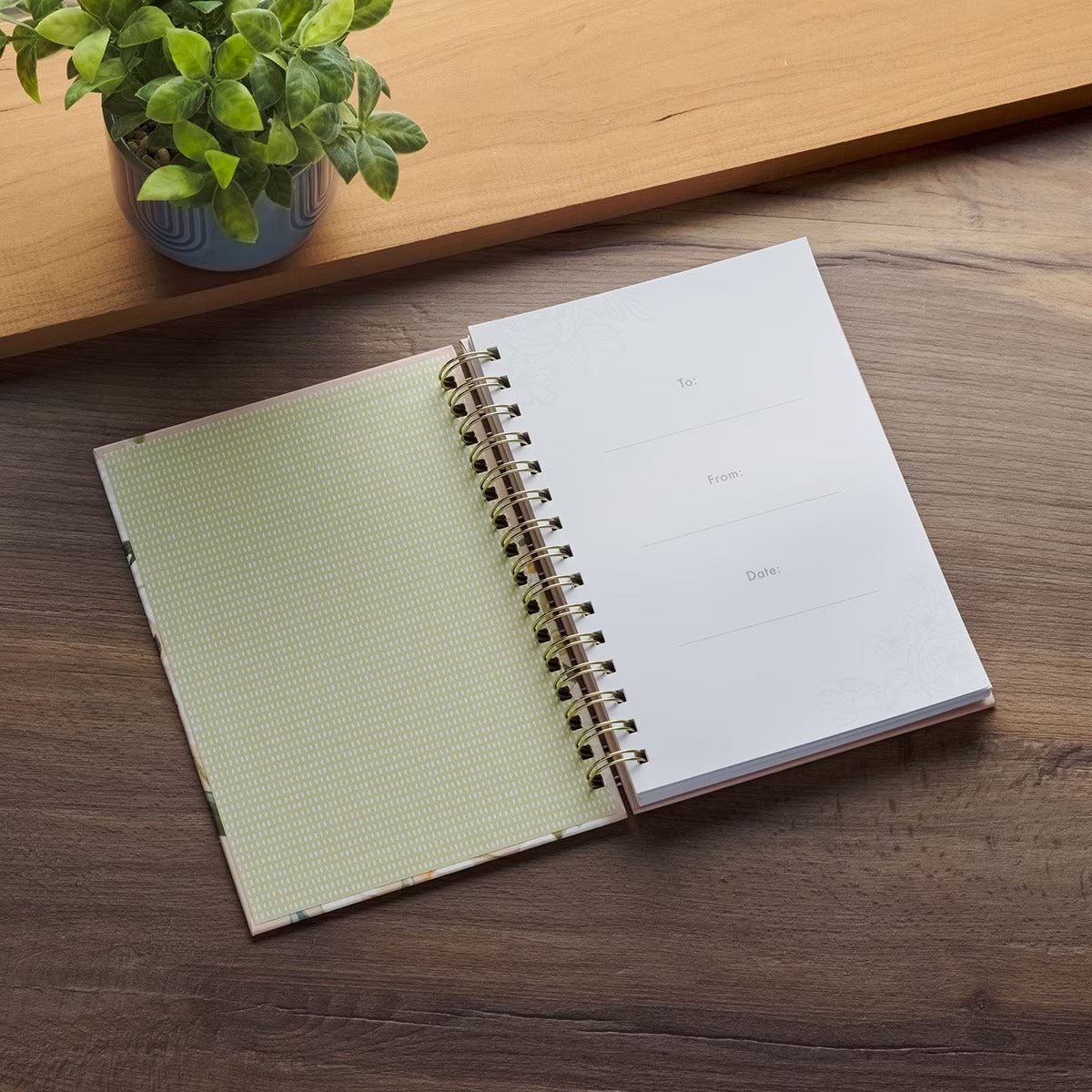 Good Work Peach Floral Spiral Journal - Philippians 1:6 - The Christian Gift Company