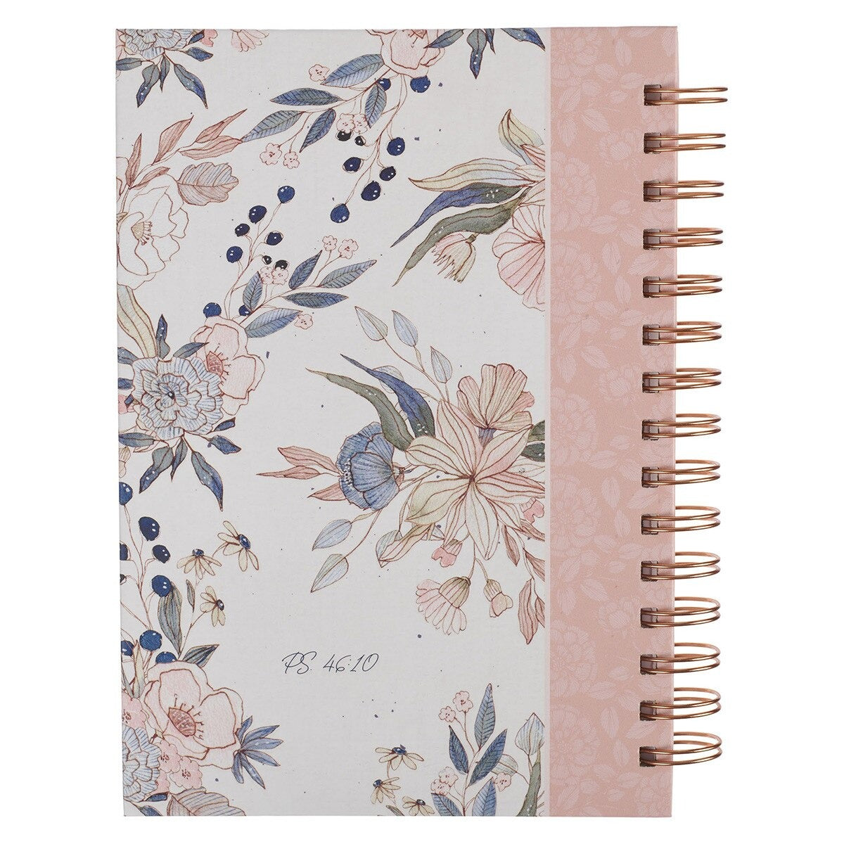 Be Still and Know Pink Floral Spiral Journal - Psalm 46:10 - The Christian Gift Company
