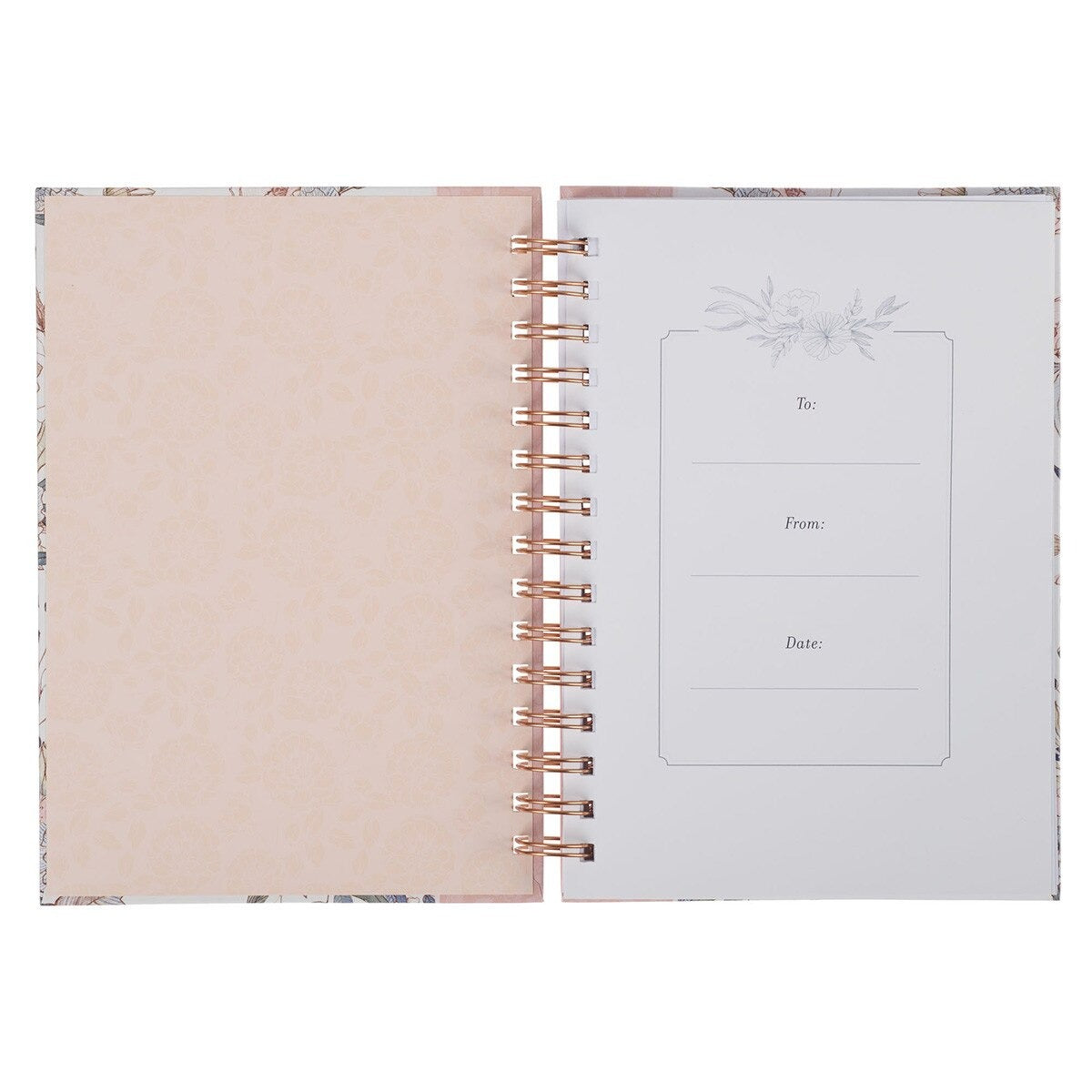 Be Still and Know Pink Floral Spiral Journal - Psalm 46:10 - The Christian Gift Company