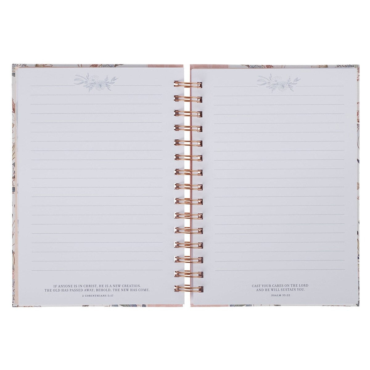 Be Still and Know Pink Floral Spiral Journal - Psalm 46:10 - The Christian Gift Company