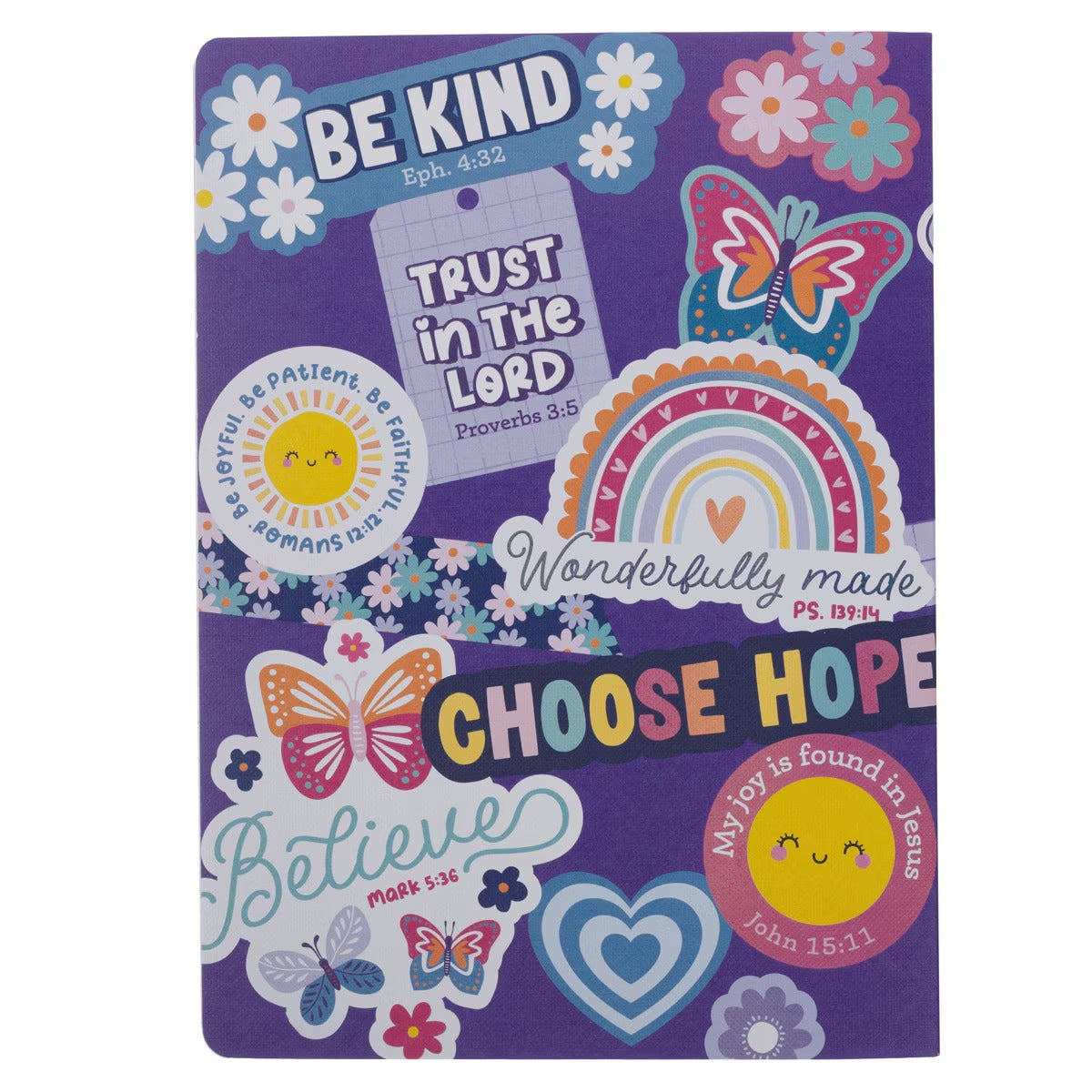 Shine for Jesus Purple Stickers Notebook - Matthew 5:16