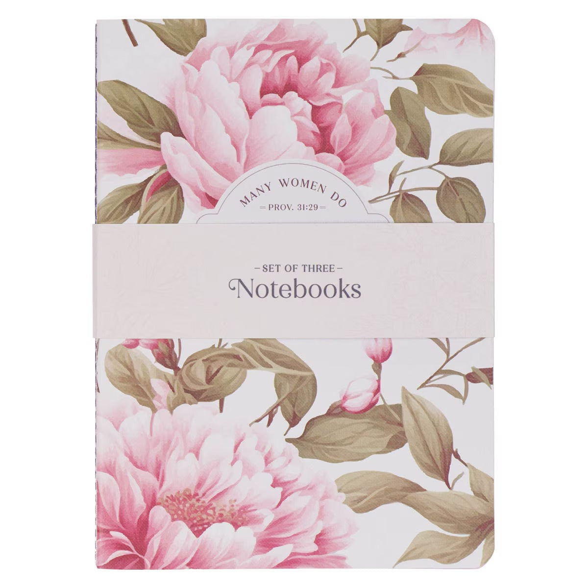 Noble Things Pink Floral Notebook Set - Proverbs 31:29 - The Christian Gift Company