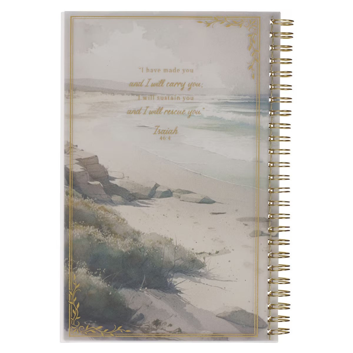 Footprints in the Sand Spiral Notebook - Isaiah 46:4